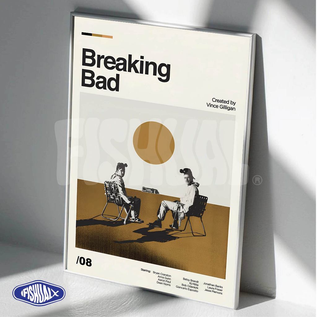 Poster Dinding Aesthetic Bingkai Kayu Premium Serial Breaking Bad | FREE GANTUNGAN & PACKING KARDUS