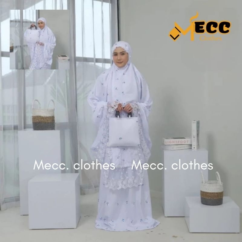 Mukena Dewasa Jumbo Mewah Tabur Bunga Botdir Melati Katun Premium Renda Tille Besar