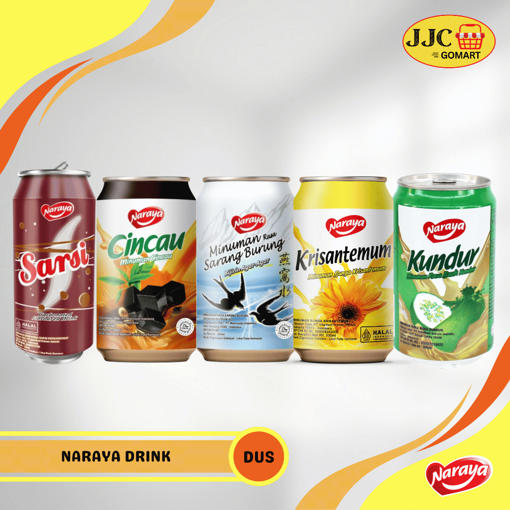 

Naraya Minuman Kaleng | Teh Bunga | Bird's Nest | Winter Melon | Sarsi | Cincau [DUS]