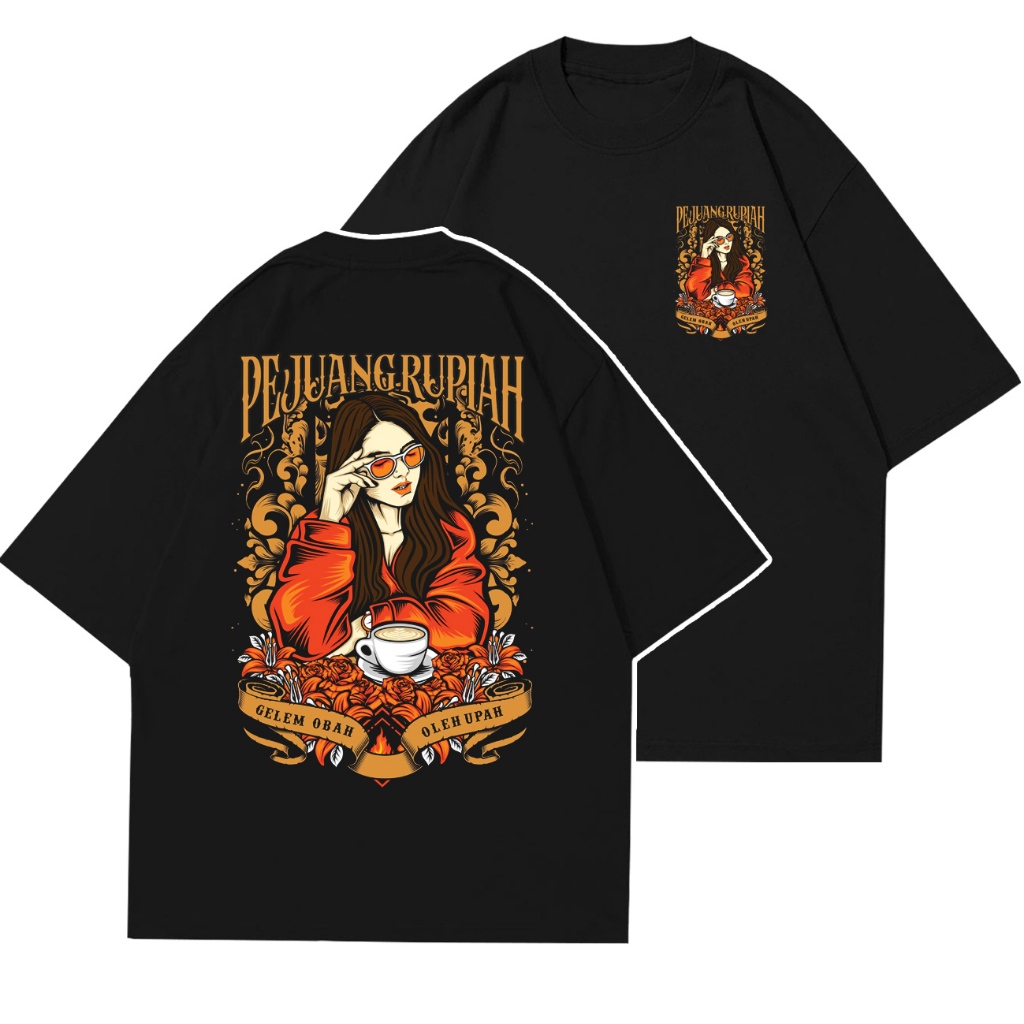 tshirt baju kaos distro gambar motif perjuang rupiah kaos pria wanita lengan pendek kaos simple-[029