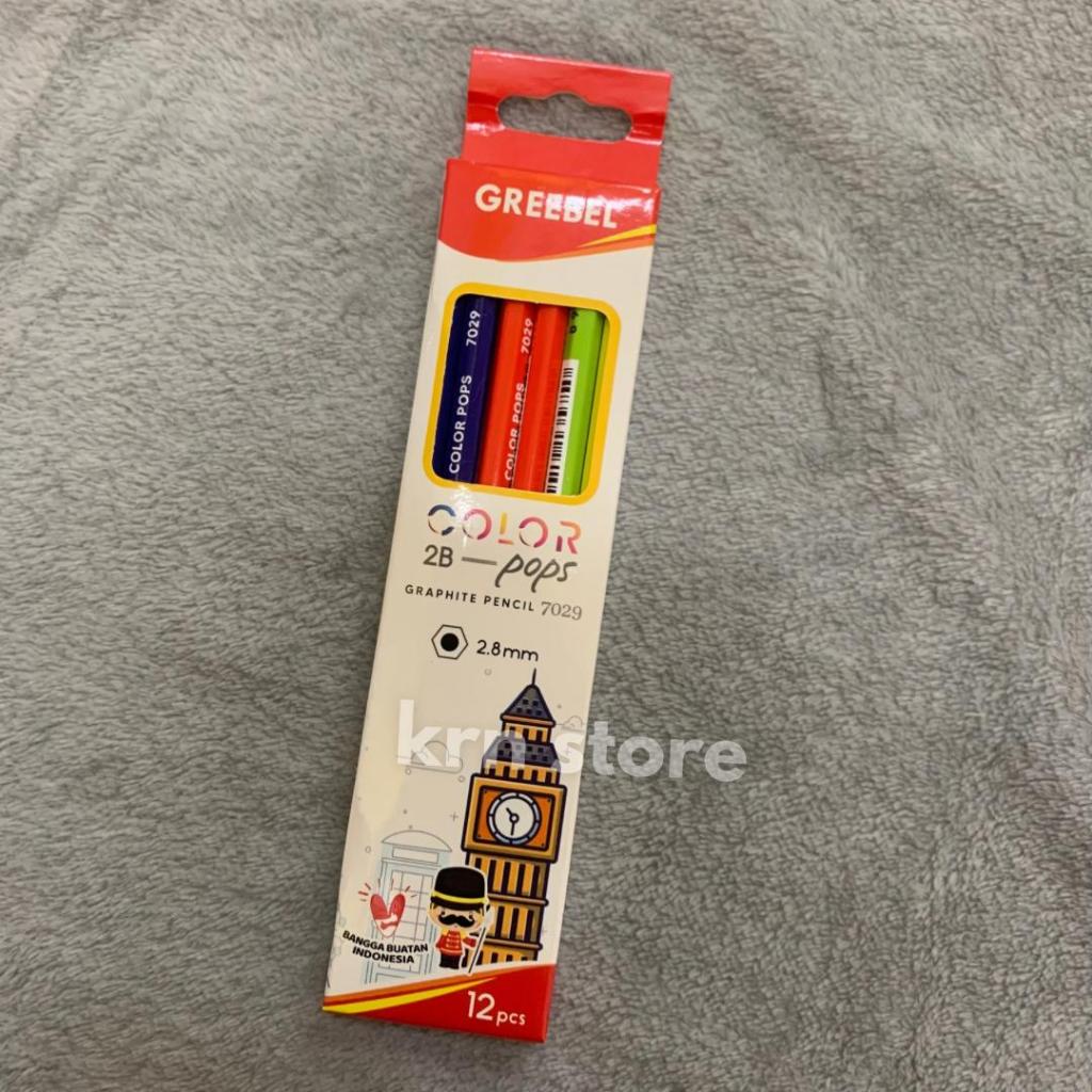 

GREEBEL Pensil Kayu 2B ColorPop/Pensil Murah//Pensil Kayu Murah//Pensil 2B Murah//Pensil 2B Greebel