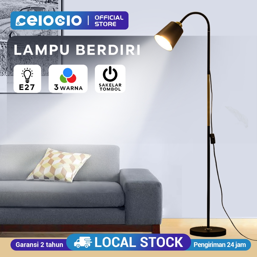 CELOGLO Lampu Berdiri Kamar Tidur Aesthetic 130CM E27
