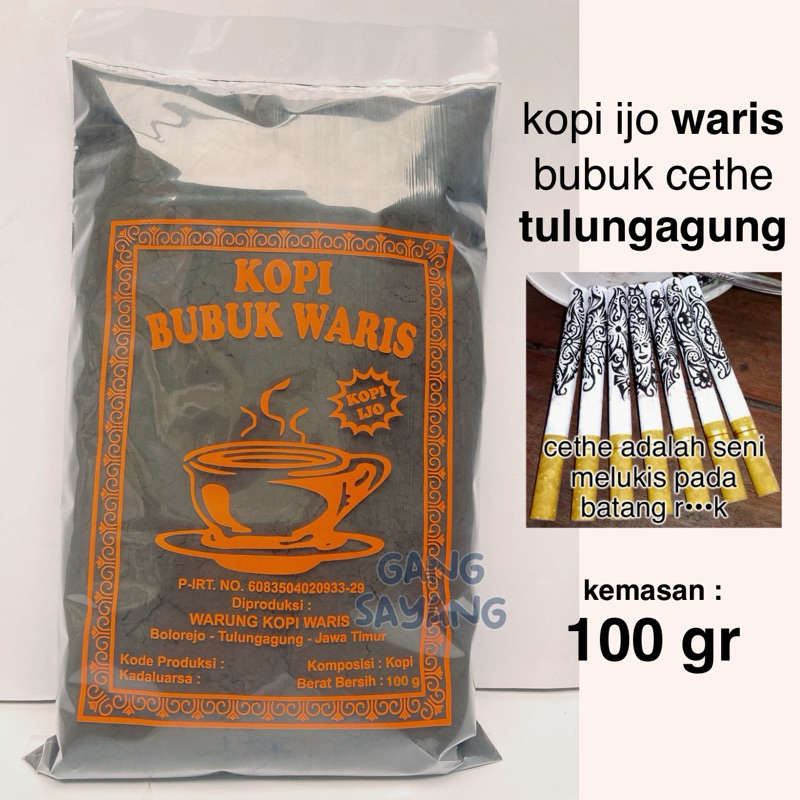 

kopi ijo bubuk waris tulungagung 100 gr - kopi cethe khas tulungagung