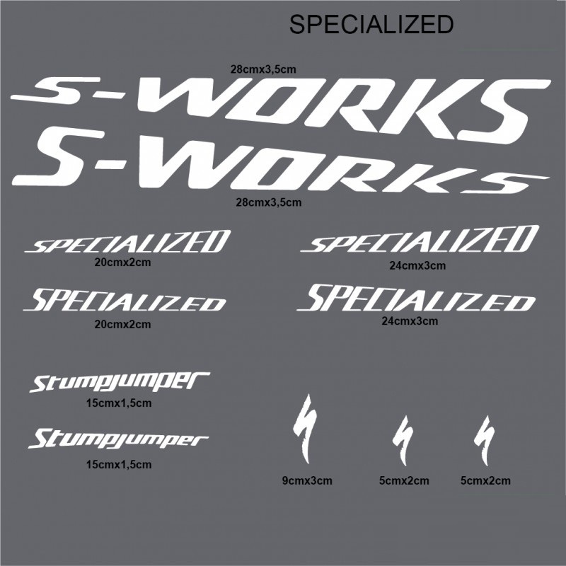 Cutting Sticker Set Frame Sepeda S-Works Specialized  | Lettering Logos MTB Mountain Bike