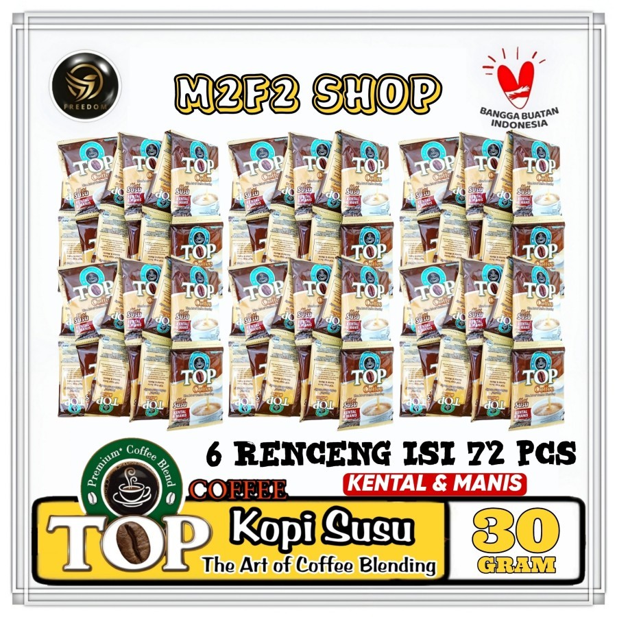 

TOP Premium Coffee Blend Kopi Serbuk Susu Kental & Manis Sachet - 30 gr (Kemasan 6 Renceng)