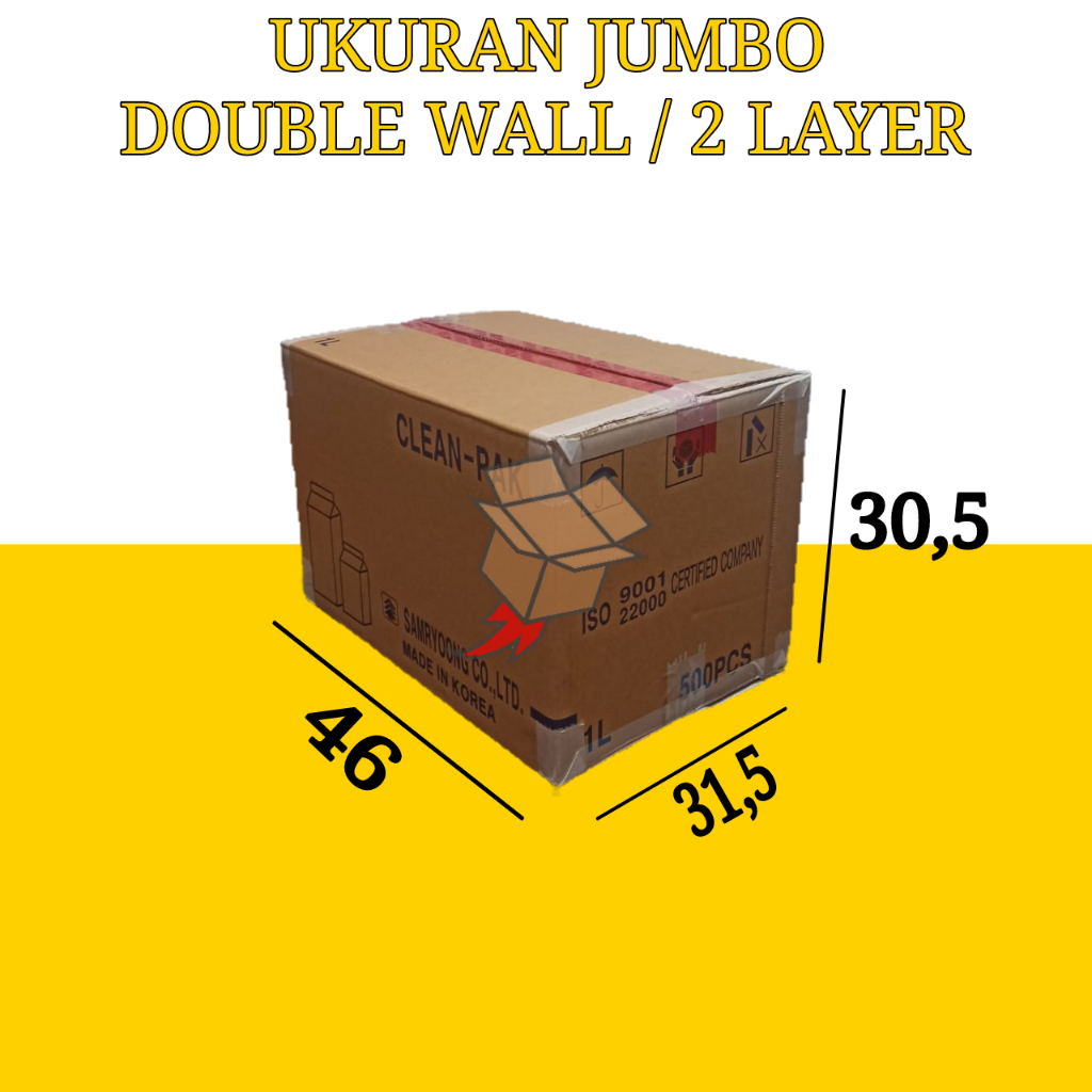 

Kardus Bekas Besar Jumbo Tebal 2 Layer Double Wall Pindahan Packing Tambahan 46x31,5x30,5