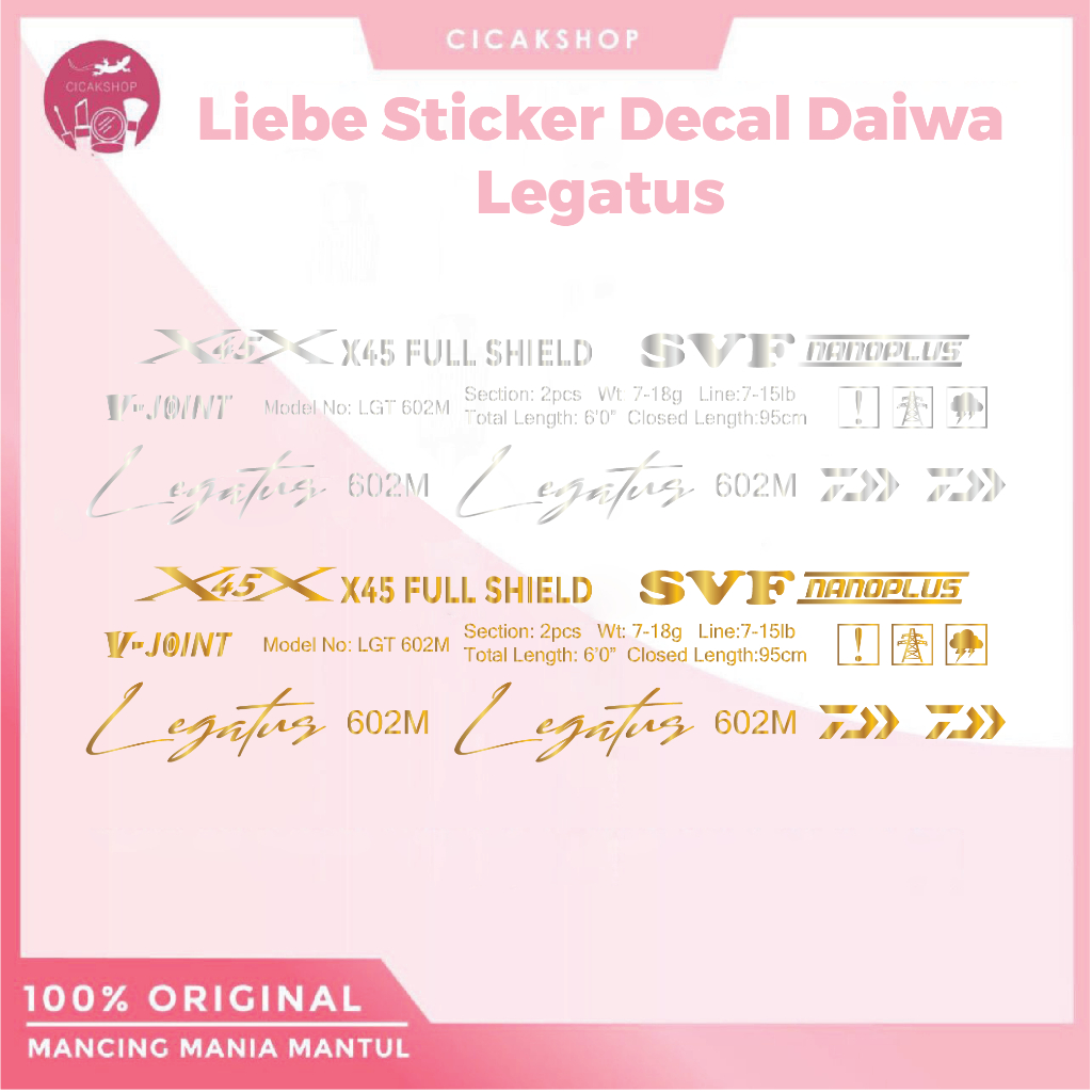 Cicakshop88 Liebe Sticker Decal Joran Daiwa Legatus