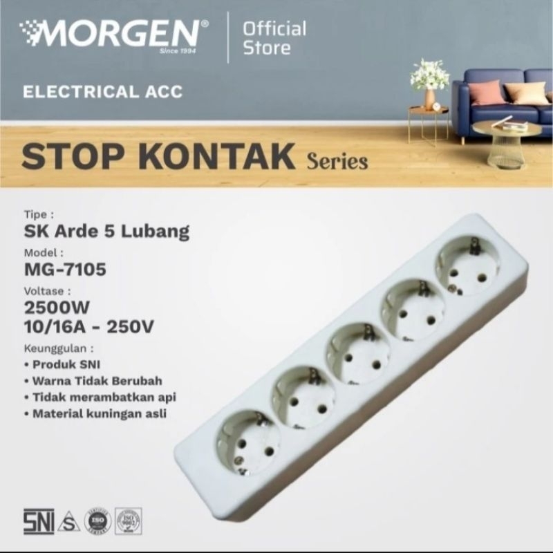MORGEN STOP KONTAK 5 LUBANG ARDE MG-7105