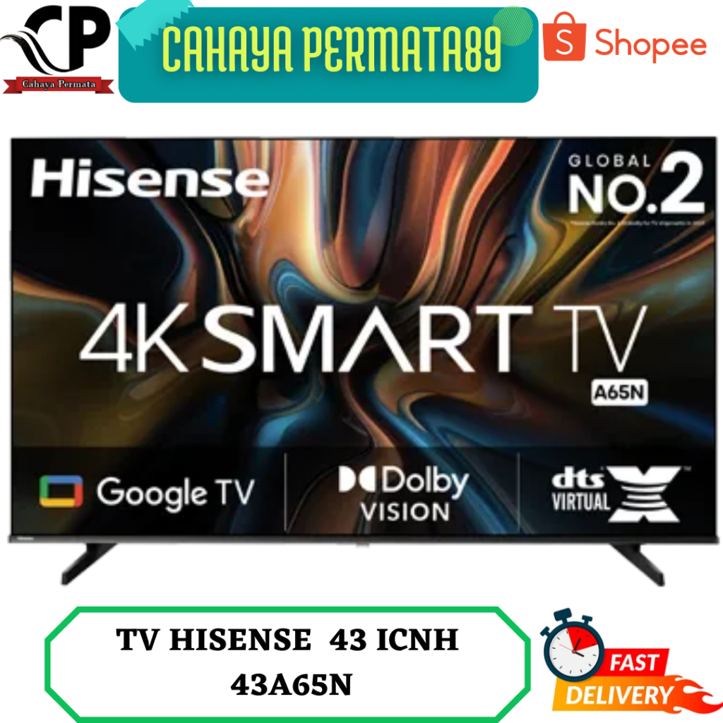 HISENSE 43A65N SMART GOOGLE TV 43INCH ULTRA HD 4K - 43A65N