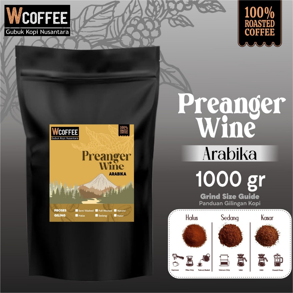 

Biji Kopi Bubuk Arabika Preanger Wine1 kg - Kopi Bubuk