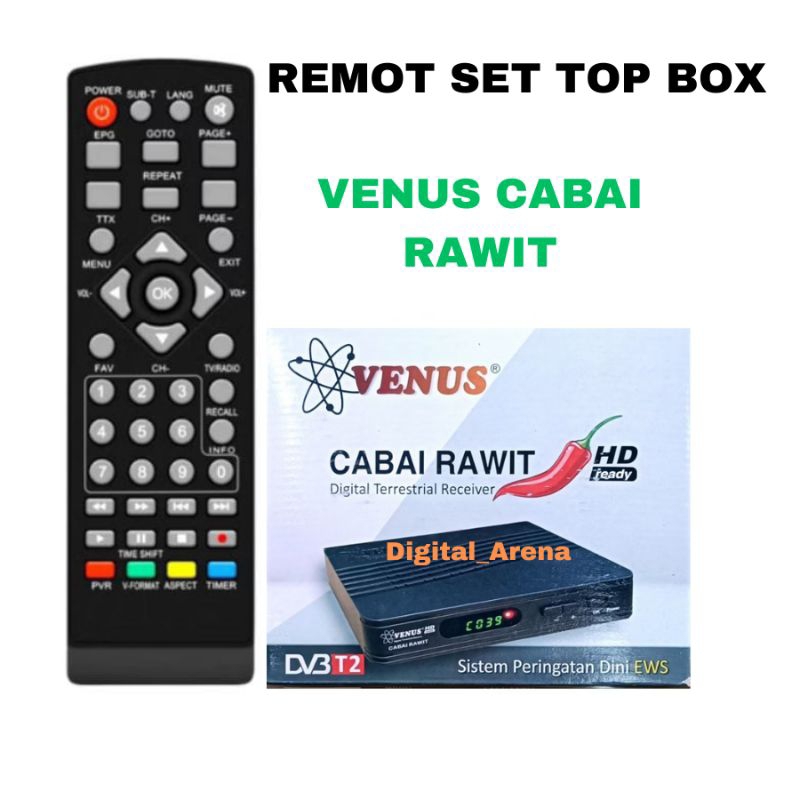 REMOTE ALTERNATIF SET TOP BOX VENUS CABAI RAWIT