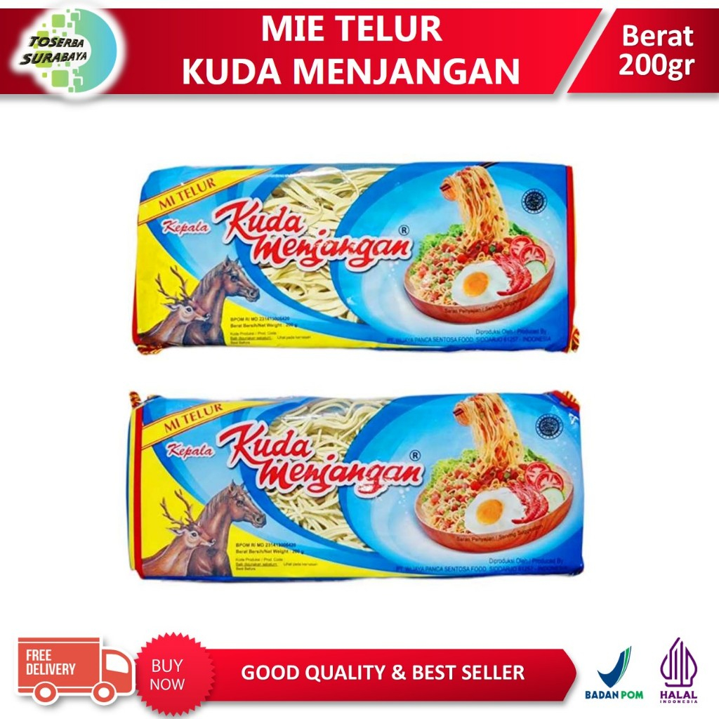 

MIE TELUR KUDA MENJANGAN 200Gr (Tersedia Lebar & Kecil)