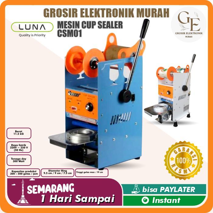 Mesin Cup Sealer LUNA LIFE CSM01 Mesin Press Gelas Plastik 26oz 22oz 18oz 16oz 14oz  penutup minuman