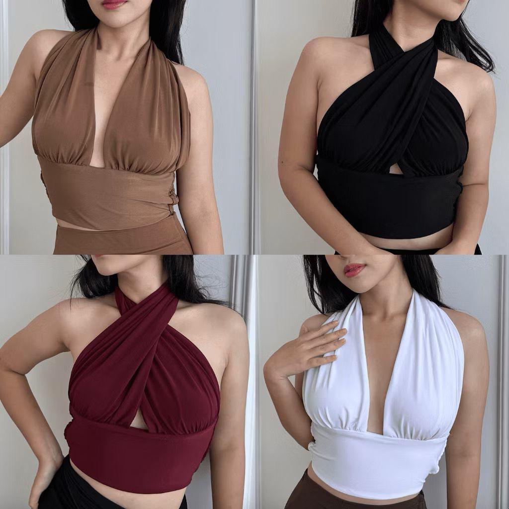 BIG SALE 8.8 RX FASHION - BASLY CROP KNIT / ATASAN CROP WANITA KOREAN -PN