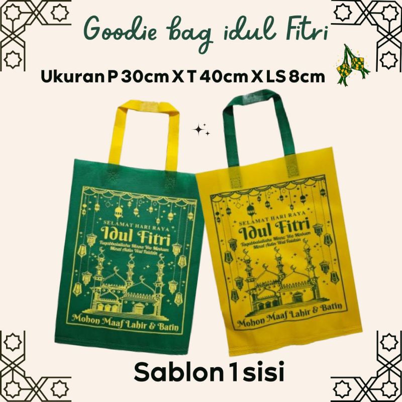 

Goodie bag lebaran [LUSINAN 12pcs] New series 2025 - Tas Hampers spundbond lebaran