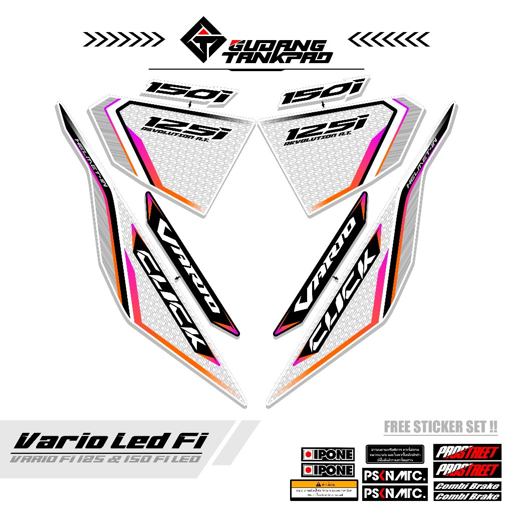 STRIPING VARIASI HONDA VARIO LED / STIKER VARIASI HONDA VARIO 125 LED KODE 10 STRIPING LIST BODY VAR