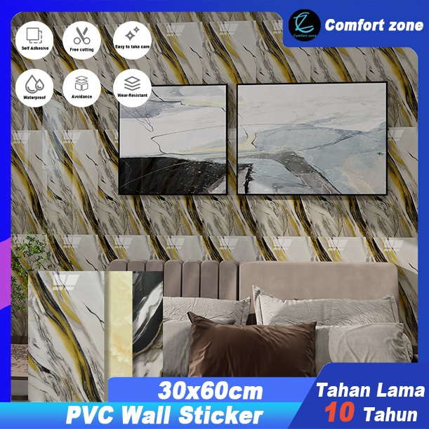 【Comfort Zone】Wallpaper Dinding Marmer Uk 30x60cm / Dinding tempel / Wallpaper dinding vinyl marble 