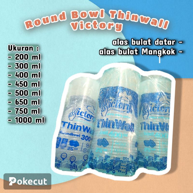 Thinwall Bowl - Thinwall Roundbowl - Thinwall Plastik - Tempat Makan Plastik Bulat Merk Victory