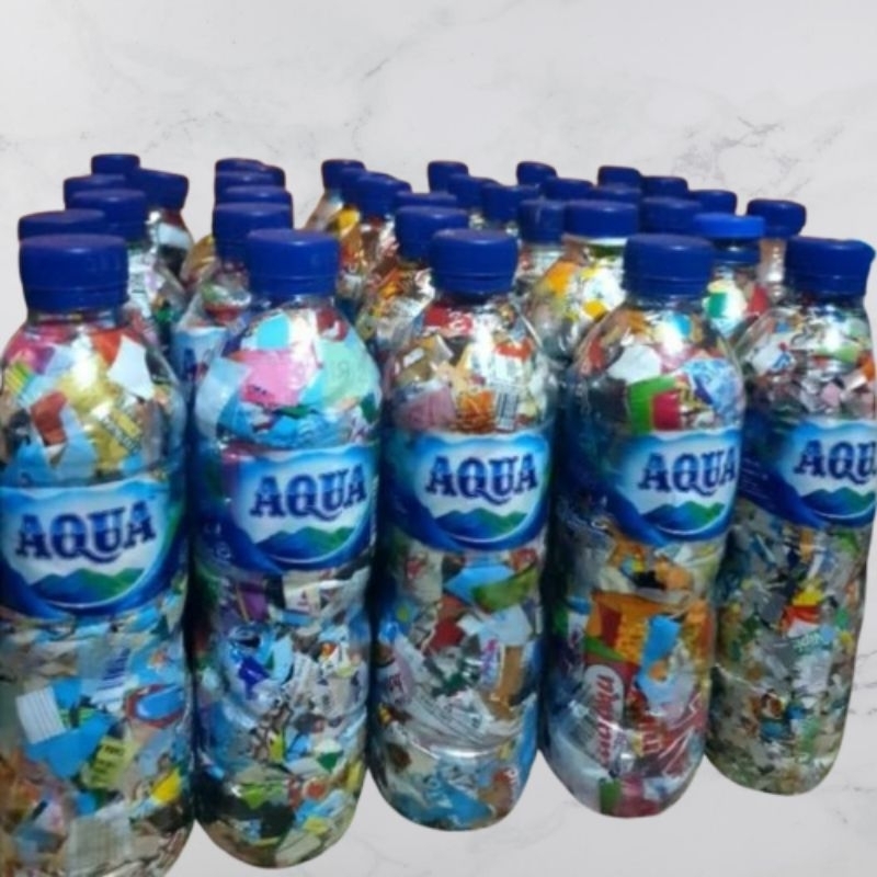 ECOBRICK Botol 600 ML | Botol Aqua | 200-250 gr