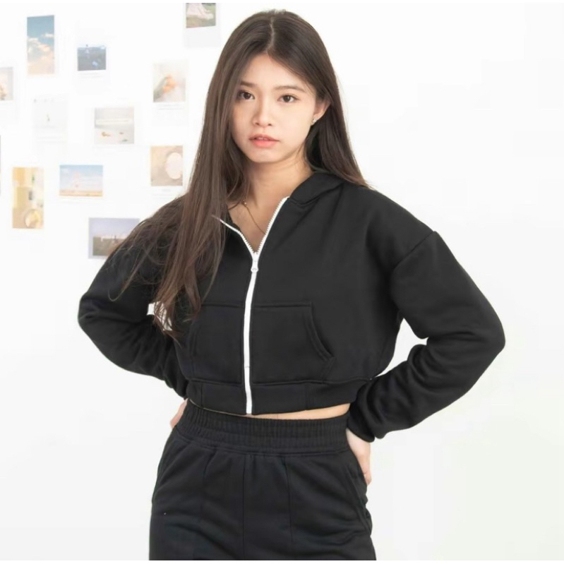 aesthete your life jacket zipper crop