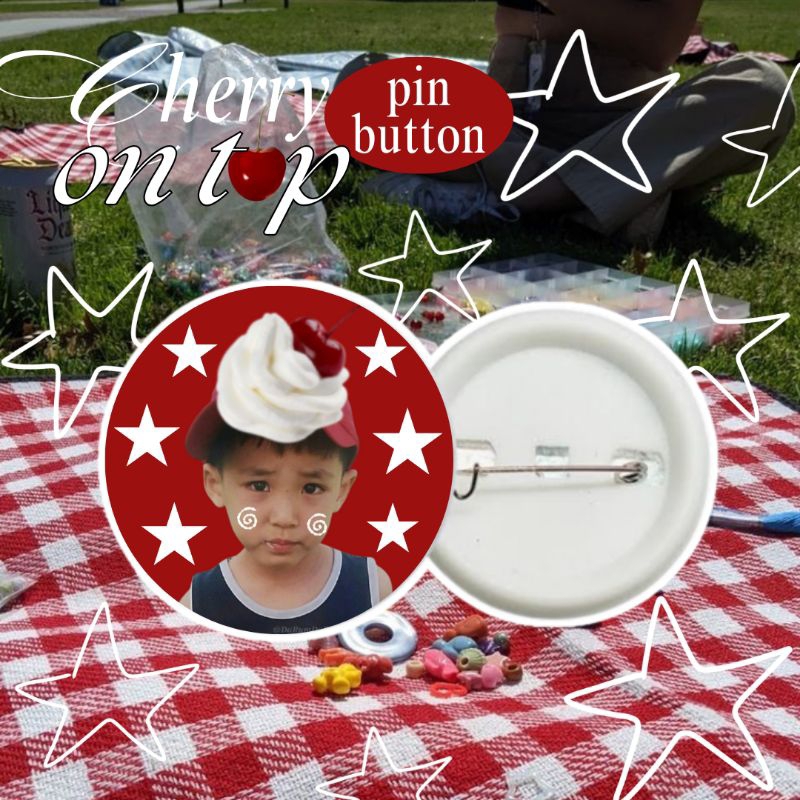 [READY STOCK] CHERRY ON TOP SEVENTEEN CHILDHOOD BABY PICTURE PIN BUTTON AESTHETIC CUTE KPOP KPOPERS 