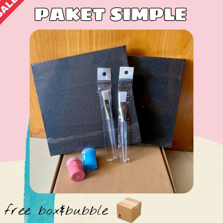 

Special Quality free box PAKET SIMPLE DIY PAINTING KIT set kanvas cap tangan couple