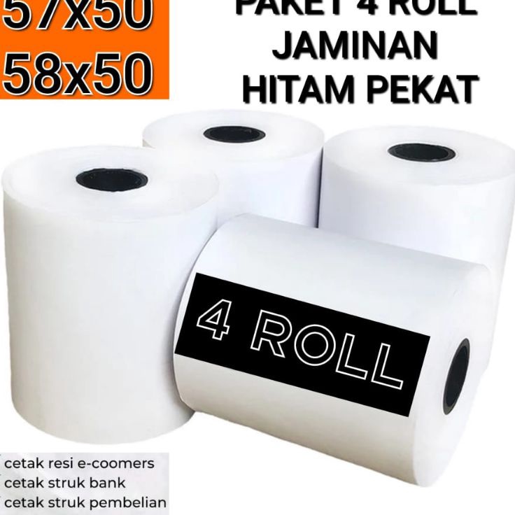 

Hemat Pilihan 4 ROLL KERTAS CASH REGISTER THERMAL STRUK 57X5 58X5 PRINTER 58MM