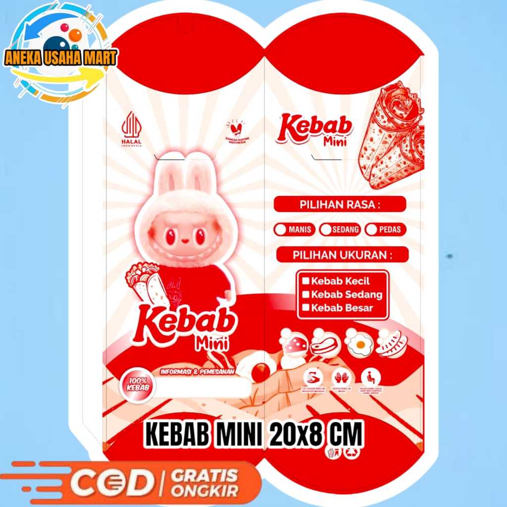 

100 Pcs Bungkus Kebab Mini Ukuran 20x8 CM