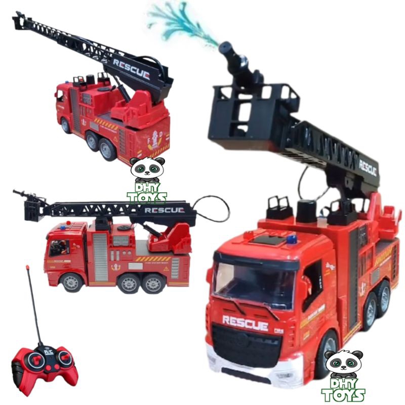Mainan RC Mobil Remot Control Pemadam Kebakaran Damkar Sirine Fire Truk Firescue