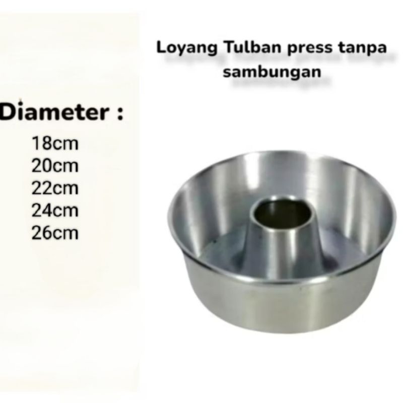 Loyang Bolu Tulban Cetakan Kue Bolu Berbagai  Macam Ukuran /Baking Pan Bima /Balo Anti Lengket