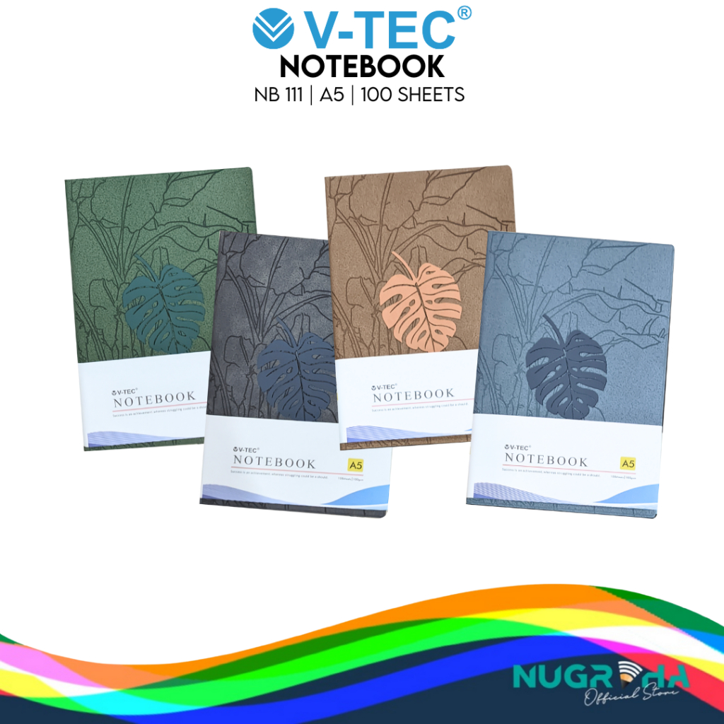 

V-tec NB 111 NOTEBOOK HARD COVER BUKU CATATAN BUKU TULIS SAMPUL KERAS A5 100 LEMBAR 100 GSM