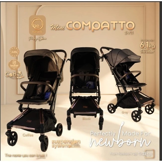 Baby Elle Stroller Mini Compatto Prestige Edition Auto Fold S-711 / Kereta Dorong Bayi