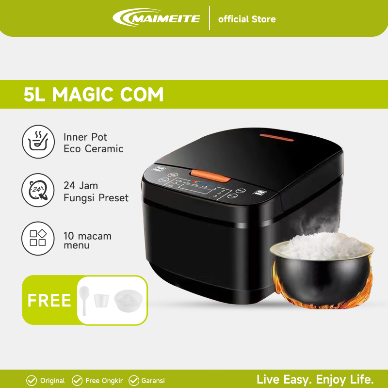 MAIMEITE 5L Rice Cooker Digital Low Carbo / magic com mini / Portable Multifungsi Kapasitas Besar me