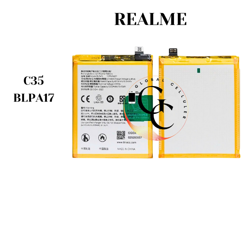 Baterai Realme C35 BLPA17 Original (Batre Batrai Battery)