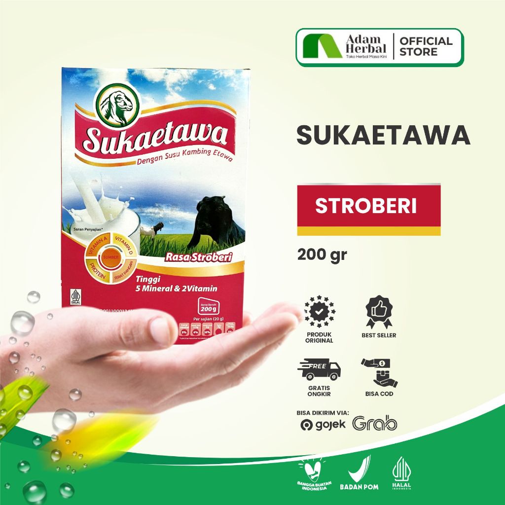 

Susu Sukaetawa 200gr - Susu Kambing Berkualitas Varian Stroberi - Adam Herbal