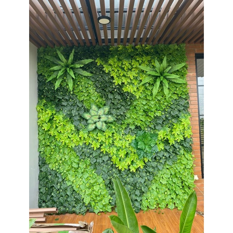 Vertical Garden Artificial - Hiasan Dinding Nuansa Hijau Natural - Vertikal Garden Daun Palsu