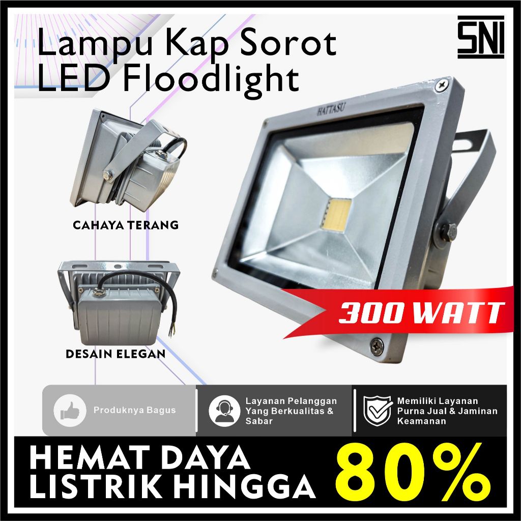 Lampu Kap Sorot LED Floodlight/Tembak/Outdoor Lapangan 10 20 30 50 watt Model Lama Tebal {HATTASU}