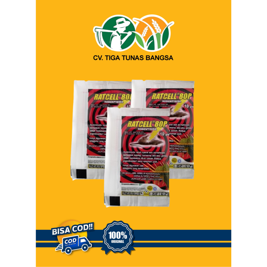 Rodentisida Ratcell 10 Gram Racun Tikus Bubuk Pembasmi Tikus