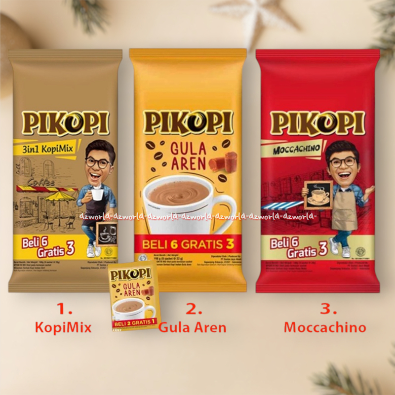 

Pikopi 3in1 Kopimix 6sachet Gula Aren Moccachino Kopi Instan 6sachet Coffee Mix Pi Kopi Gula Susu Krimer Rasa Moka Gula Jawa