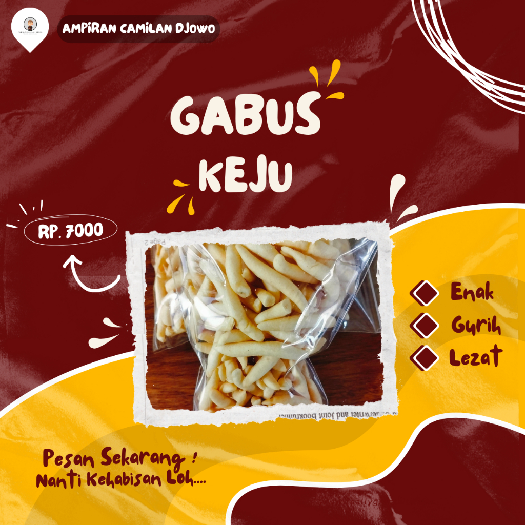 

Stik Telur Gabus Keju 100gr Spesial / Gabus Keju / Stik Gabus Keju - Ampiran Camilan Djowo