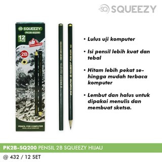 

Pensil 2B Squeezy Hijau PK2B - SQ200 ( per pack isi 12 pcs ) untuk Komputer