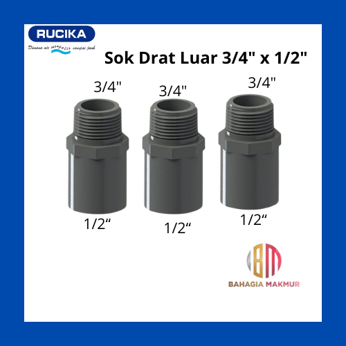 rucika sok drat  luar  3/4''x1/2''