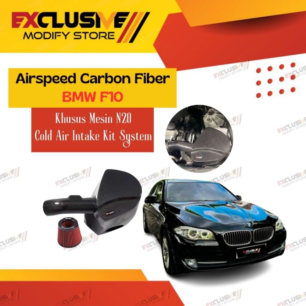 AIRSPEED CARBON FIBER BMW F10 (KHUSUS MESIN N20) COLD AIR INTAKE KIT PERFORMANCE SYSTEMAIRSPEED CARB
