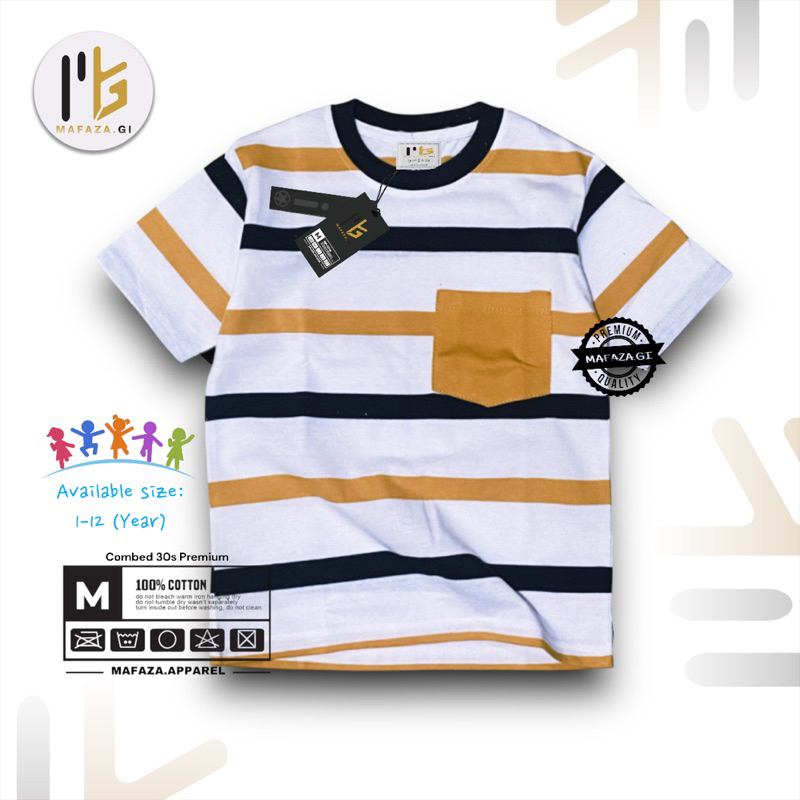 Mafaza Apparel Kaos Garis-Garis  Anak-anak MAFAZA GI / KAOS ANAK / KAOS ANAK LAKI-LAKI & PEREMPUAN /