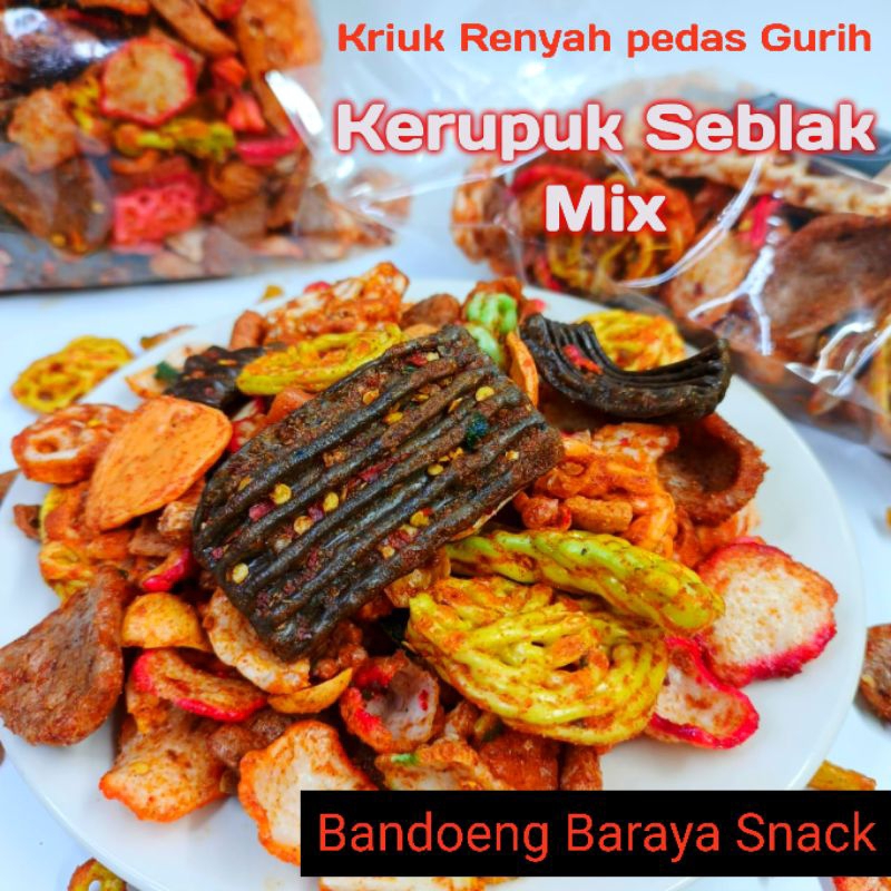 

Kerupuk Seblak MIX krupuk Campur Pedas Daun Jeruk 500g 250g