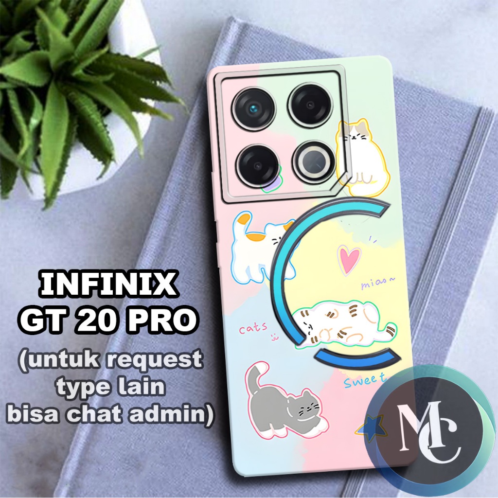 CC22/ Softcase karet lentur untuk INFINIX GT 20 PRO/Motif kucing/case INFINIX GT 20 PRO/kesing INFIN