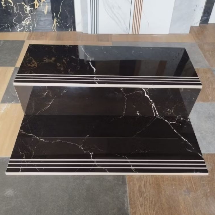 Granit tangga 30x80 20x80 stepnosing tangga granit hitam motif corak putih