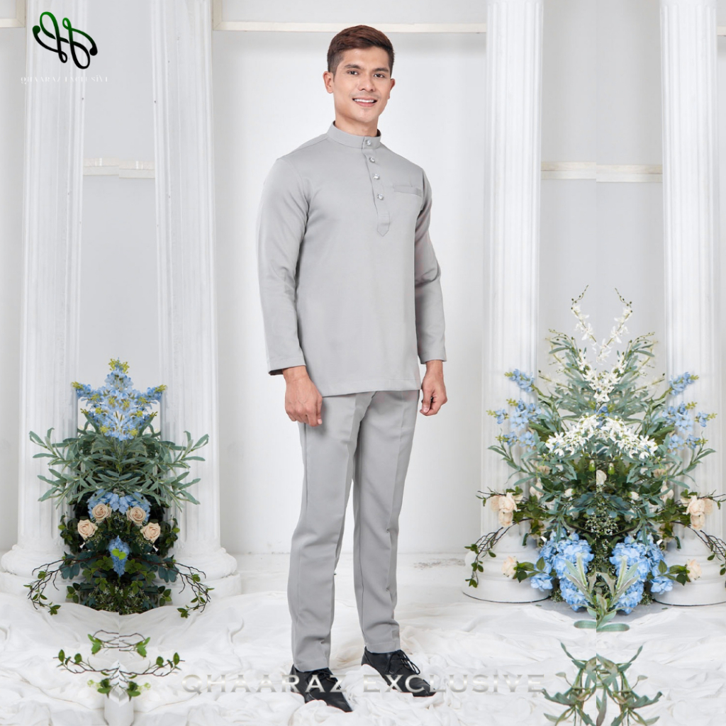 Raffan Baju Melayu Pria Setelan Koko Muslim Modern Bahan Katun Toyobo Satu Set Pakaian Kurta Cekak M