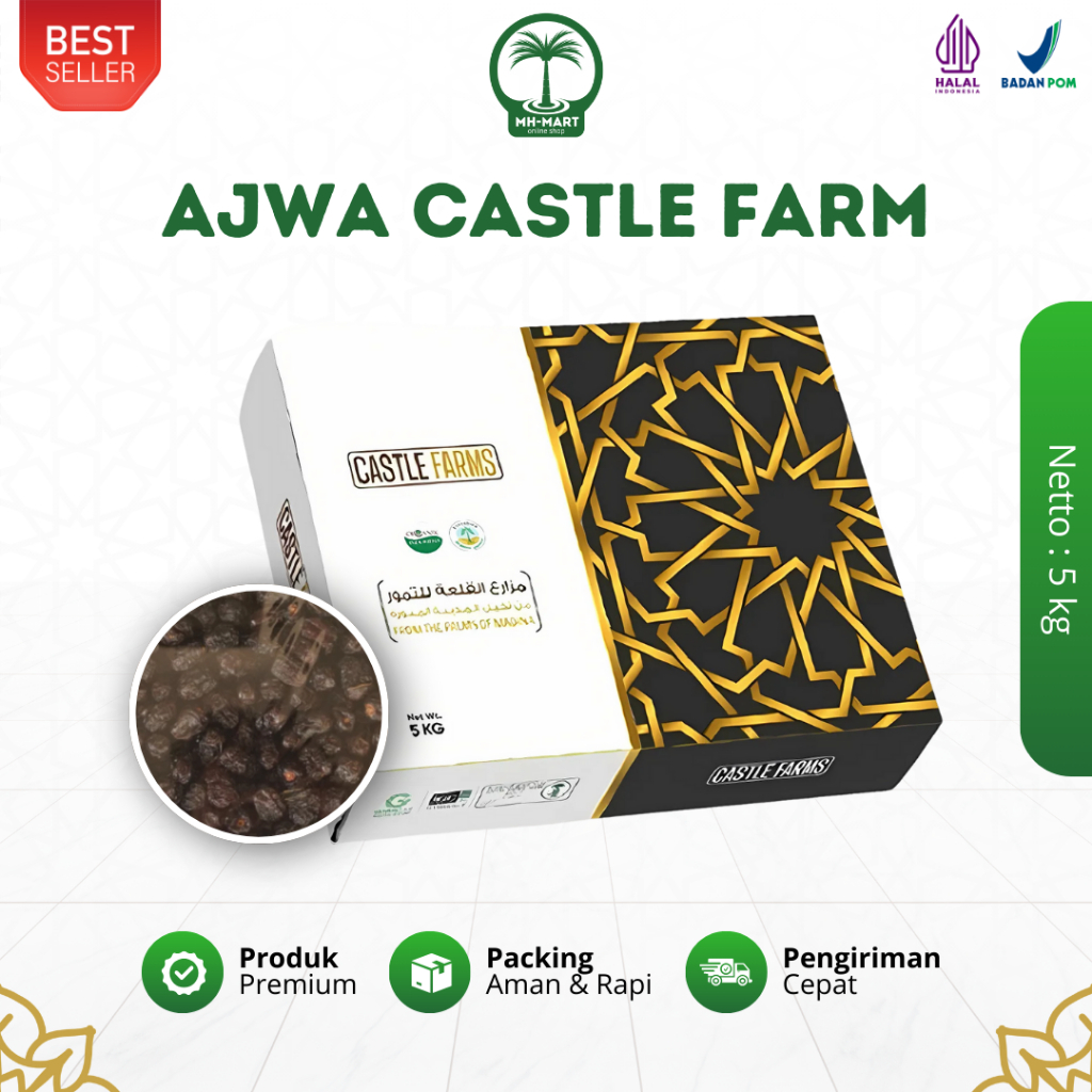 

Kurma Ajwa Castle Farms Premium Organic 5 Kg Oleh Oleh Haji dan Umroh