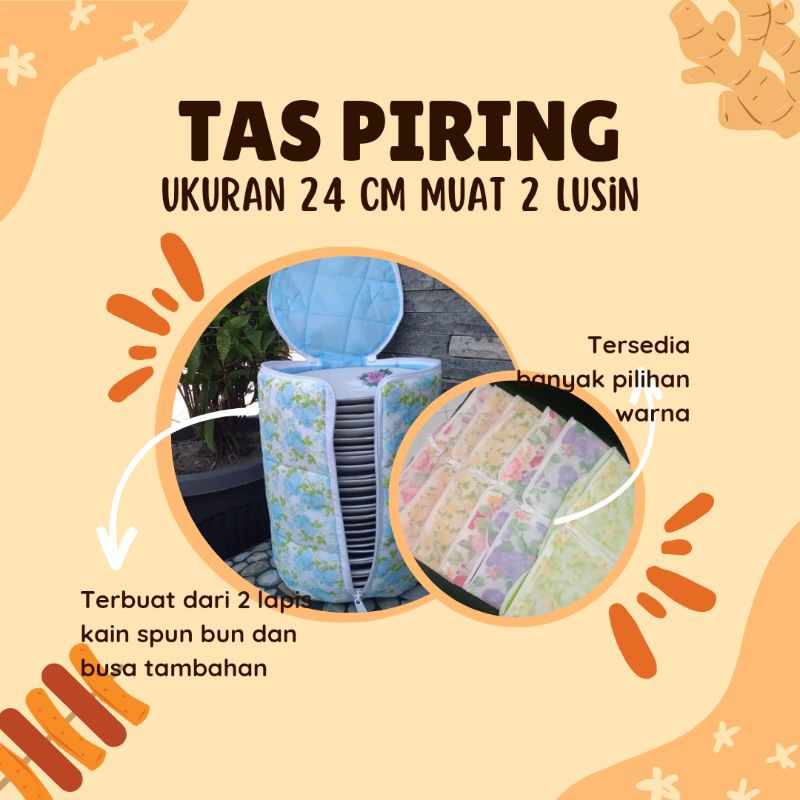 TAS PENYIMPANAN PIRING DIAMETER 24CM || ANTI DEBU || DENGAN BUSA TEBAL || -SOEHJAYAPRODUSEN-